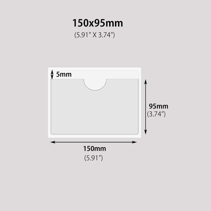 Baitoo Adhesive Clear Pockets,Self Adhesive Clear Label Pockets Adhesive Card Folder Plastic Pockets Holders Sleeves for Index Cards Planners Cabinet Shelves Photo Cd,10Pieces(150x95mm) - Image 2
